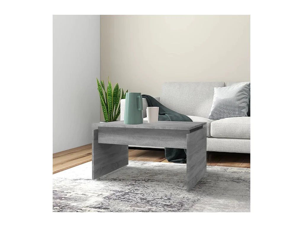 Table basse Sonoma gris 68x50x38 cm Bois d'ingénierie OFR74720 BonneVie Meuble