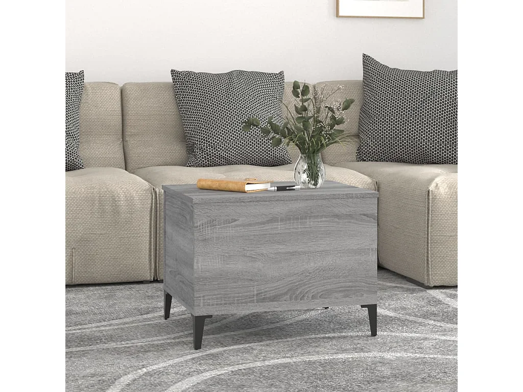 Mesa de centro madera contrachapada gris Sonoma 60x44,5x45 cm ES689904