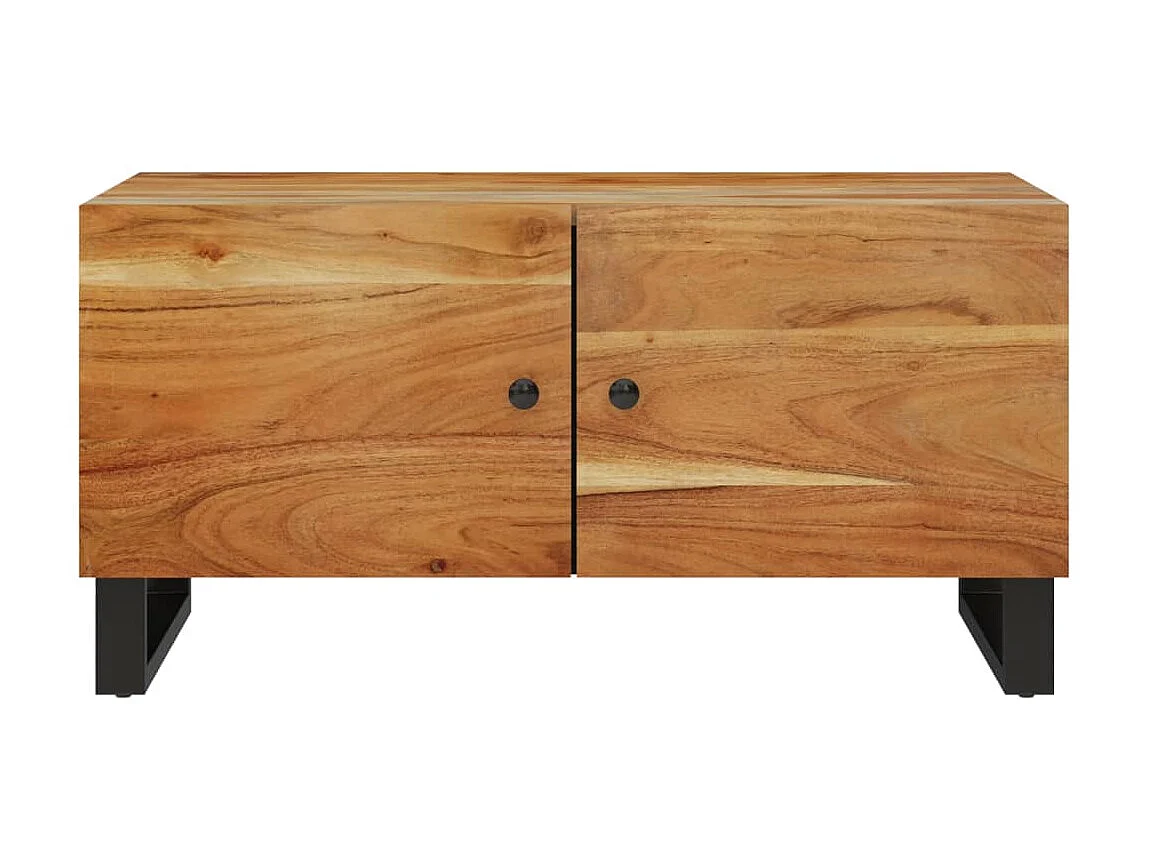 Table basse 80x50x40 cm Bois d'acacia solide et d'ingénierie OFR32207 BonneVie Meuble