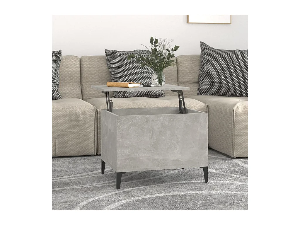 Table basse relevable Gris béton 60x44,5x45 cm Bois d'ingénierie OFR24746 BonneVie Meuble