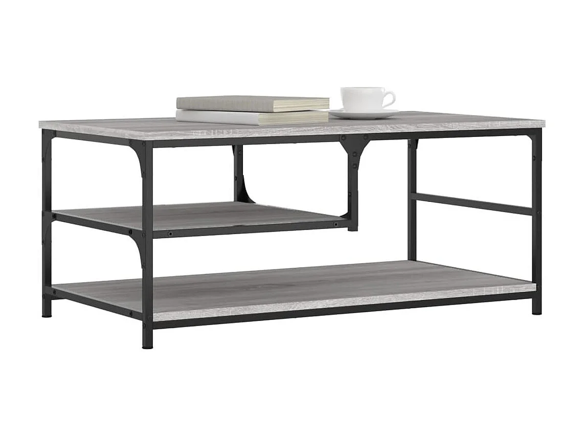 Table basse sonoma gris 90x49x40 cm bois d'ingénierie OFR17864 BonneVie Meuble