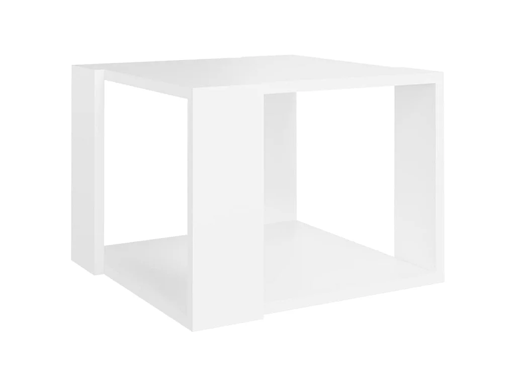 Mesa de centro de madera contrachapada blanco 40x40x30 cm ES35045