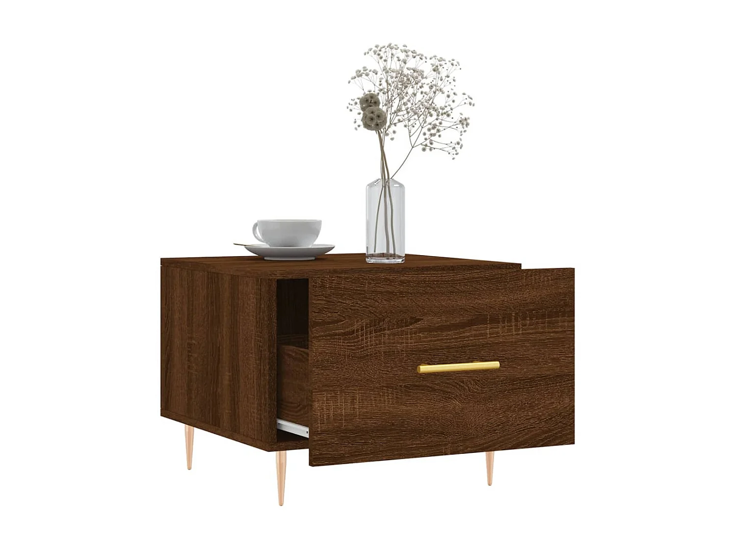 Table basse Chêne marron 50x50x40 cm Bois d'ingénierie OFR97229 BonneVie Meuble