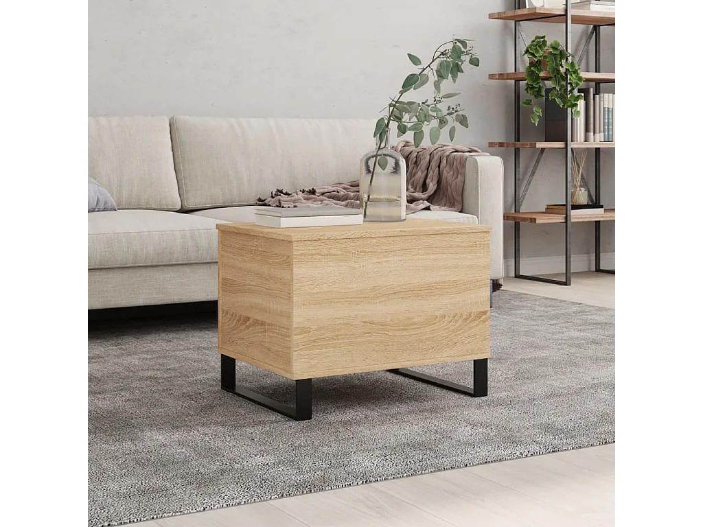Table basse relevable Chêne sonoma 60x44,5x45 cm Bois d'ingénierie OFR54786 BonneVie Meuble