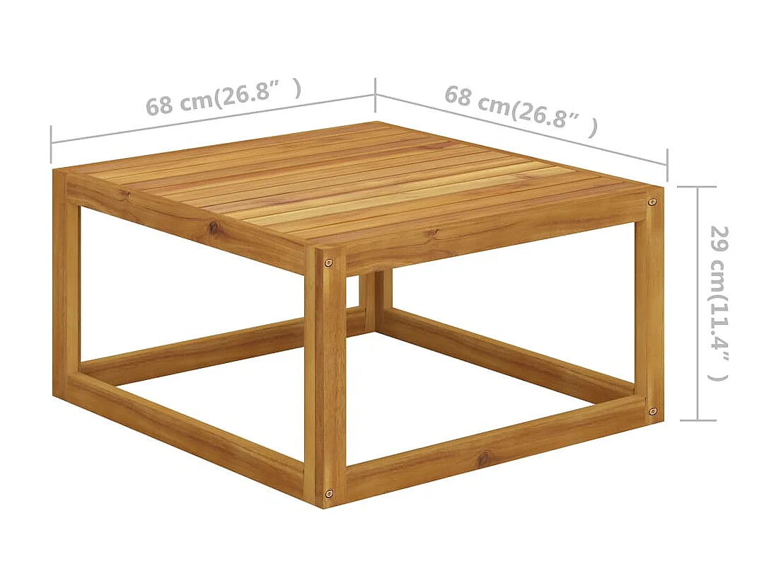 Mesa de centro 68x68x29 cm madeira de acácia maciça PT786833