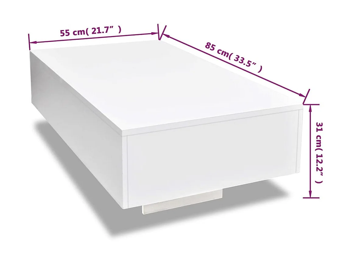 Mesa de centro, branco brilhante PT976700