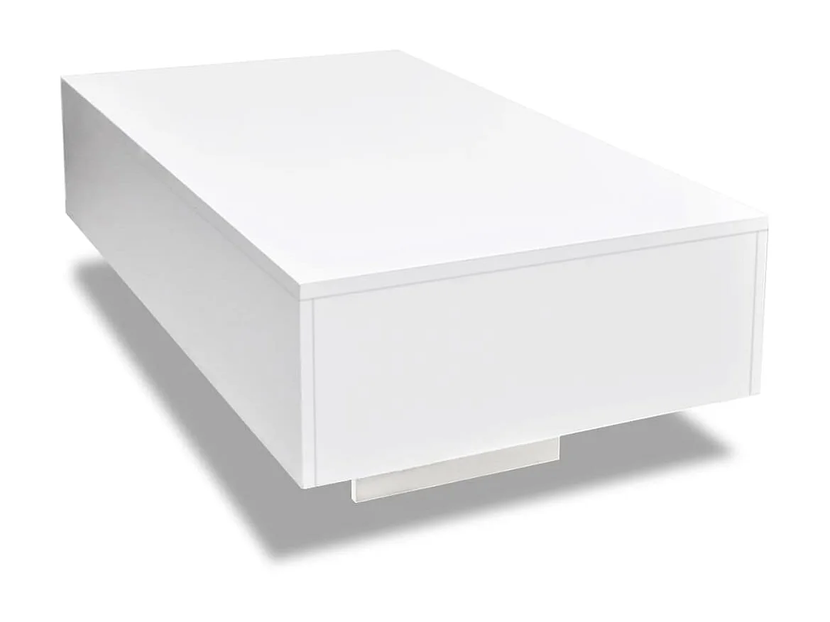 Table basse Haute brillance Blanche OFR68219 BonneVie Meuble