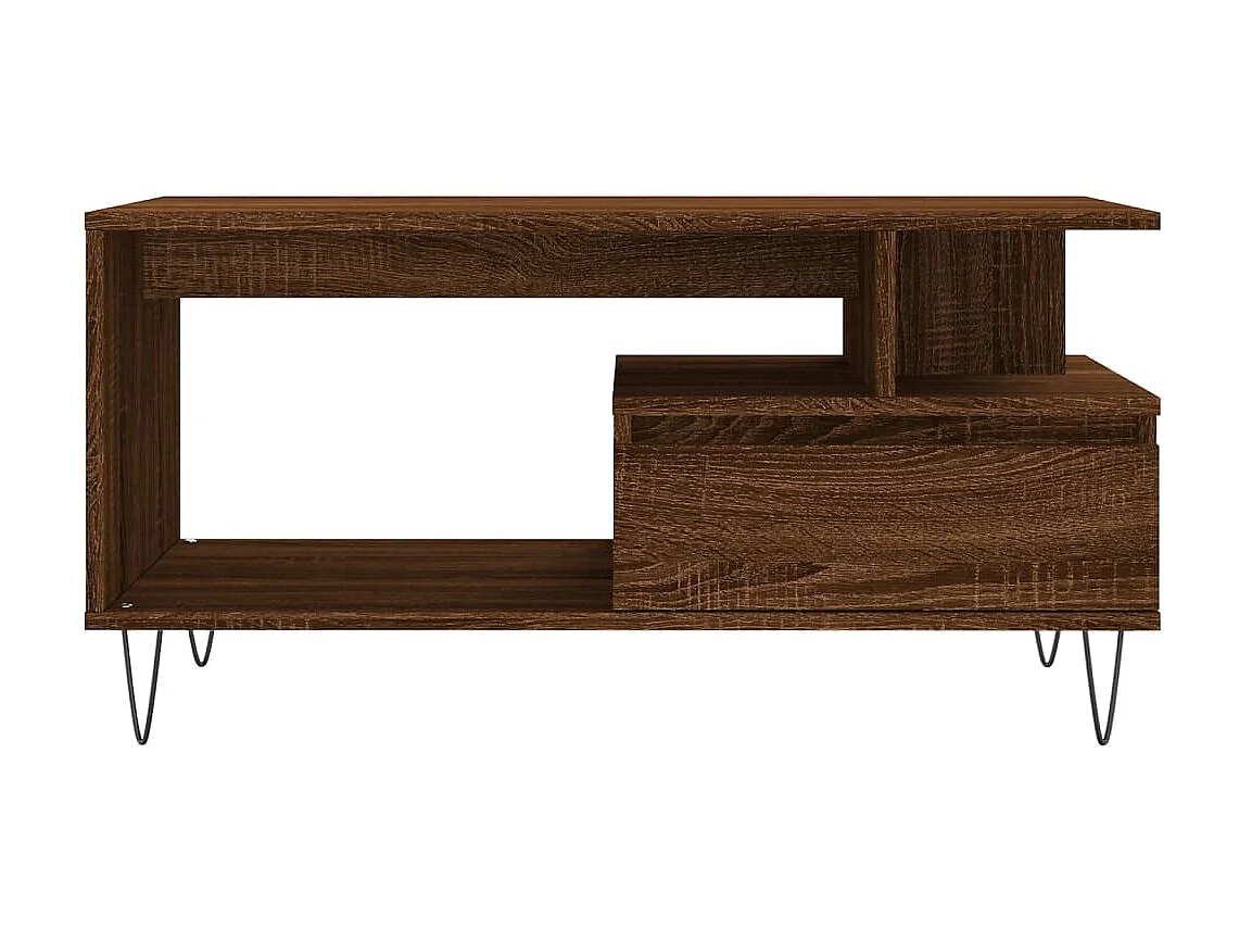 Table basse Chêne marron 90x49x45 cm Bois d'ingénierie OFR34152 BonneVie Meuble