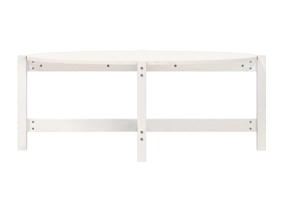 Table basse Blanc 118x63x45 cm Bois massif de pin OFR70332 BonneVie Meuble