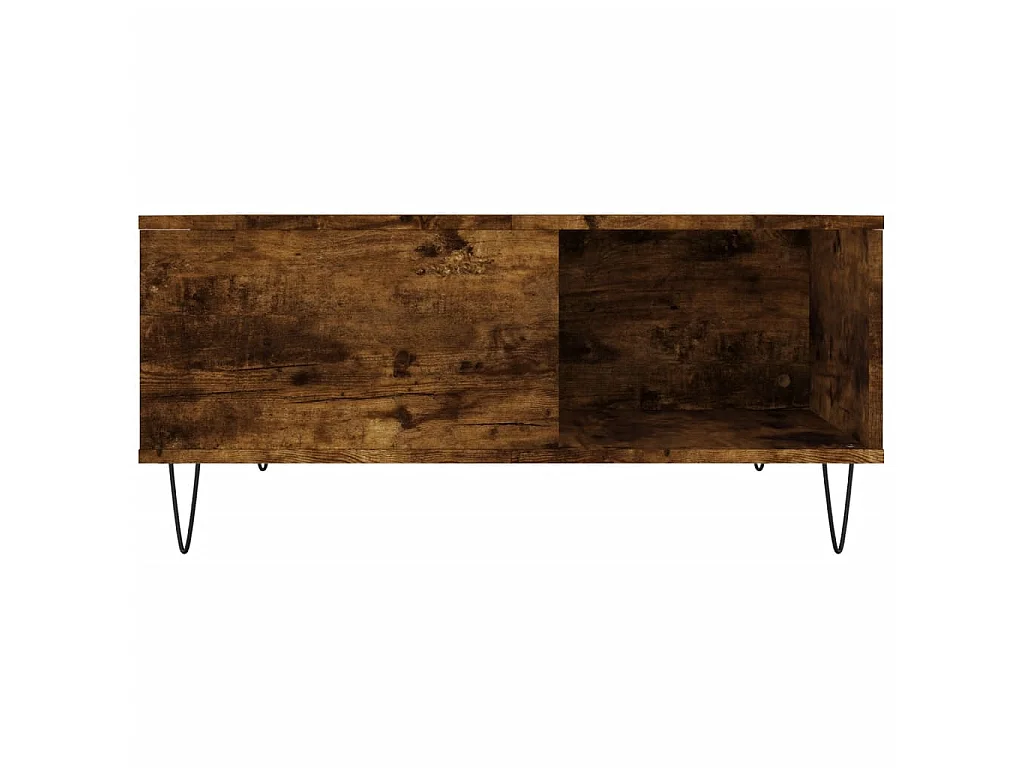 Table basse chêne fumé 80x80x36,5 cm bois d'ingénierie OFR92061 BonneVie Meuble