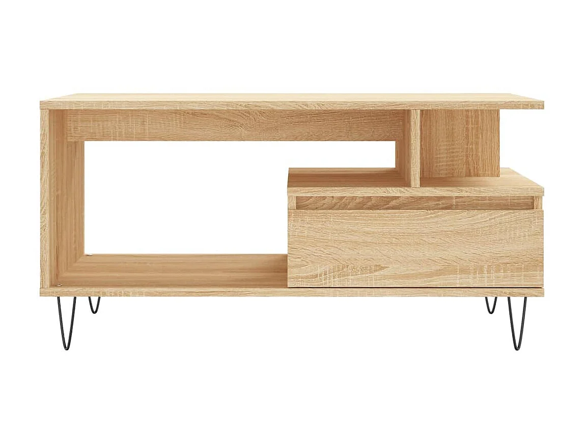 Mesa de centro madera contrachapada roble Sonoma 90x49x45 cm ES58710