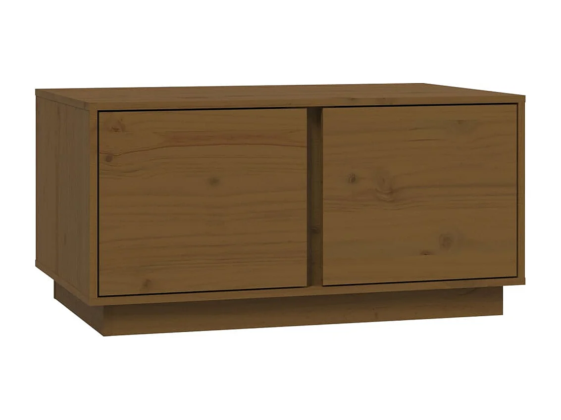 Table basse Marron miel 80x50x40 cm Bois massif de pin OFR58754 BonneVie Meuble