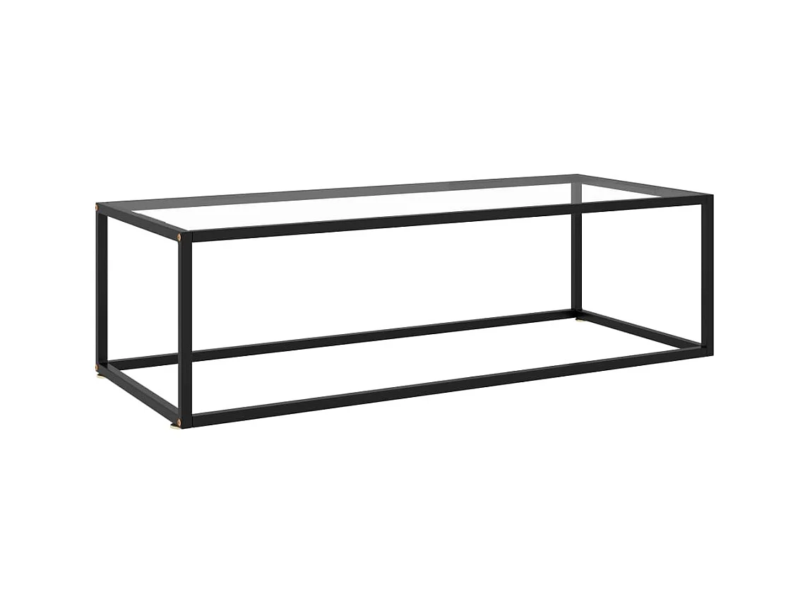 Salontafel met gehard glas 120x50x35 cm zwart NL77882