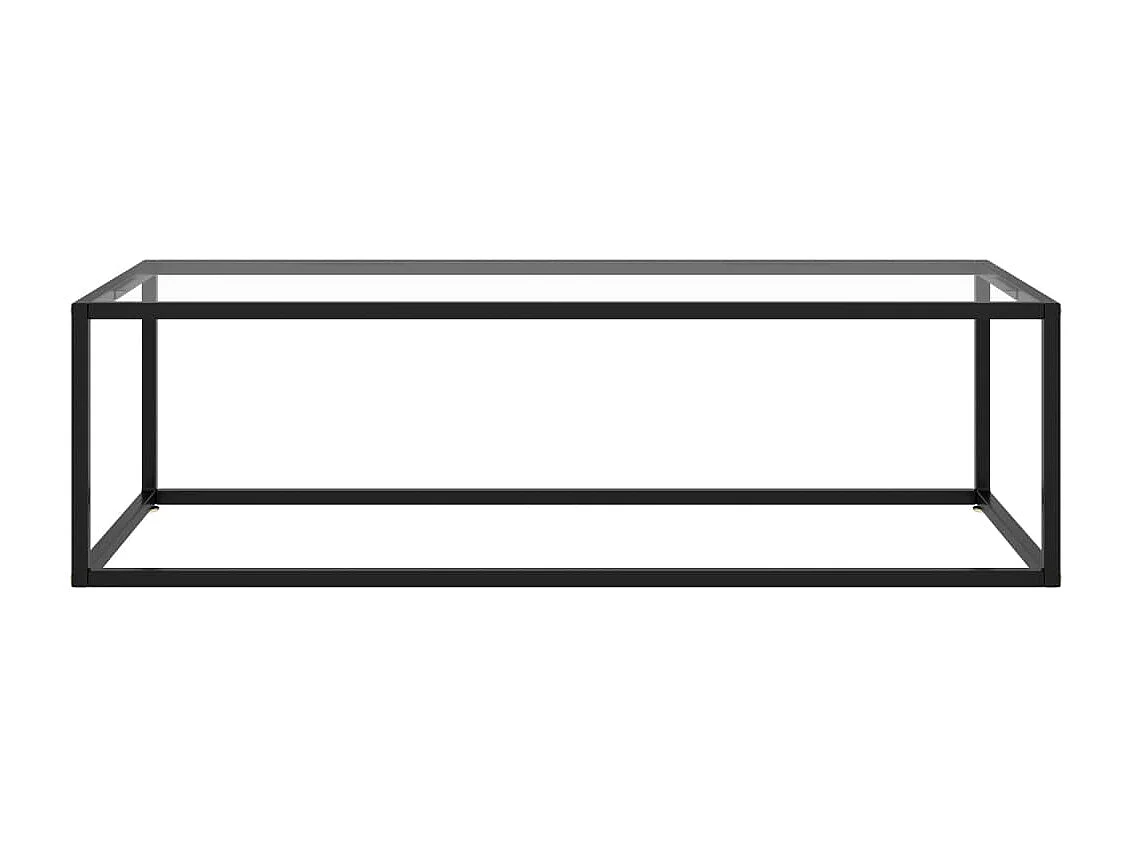 Table basse Noir avec verre trempé 120x50x35 cm OFR92734 BonneVie Meuble