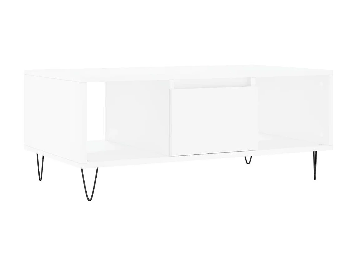 Mesa de centro madera contrachapada blanco 90x50x36,5 cm ES34831