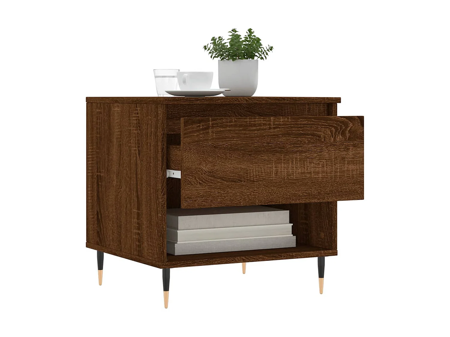 Mesa de centro madera de ingeniería roble marrón 50x46x50 cm ES59329