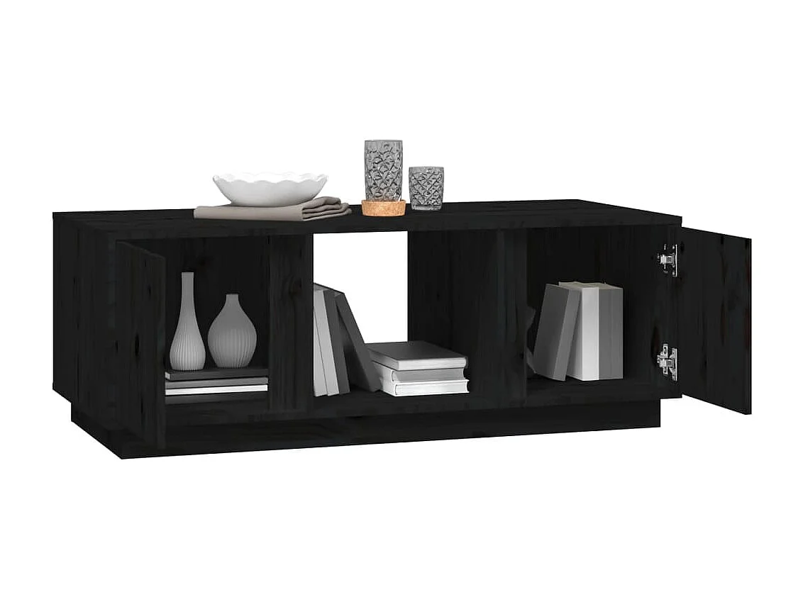 Mesa de centro 110x50x40 cm madeira de pinho maciça preto PT226808