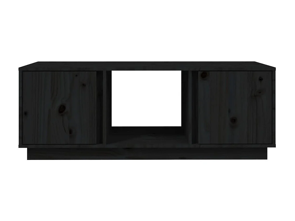 Table basse Noir 110x50x40 cm Bois massif de pin OFR94298 BonneVie Meuble