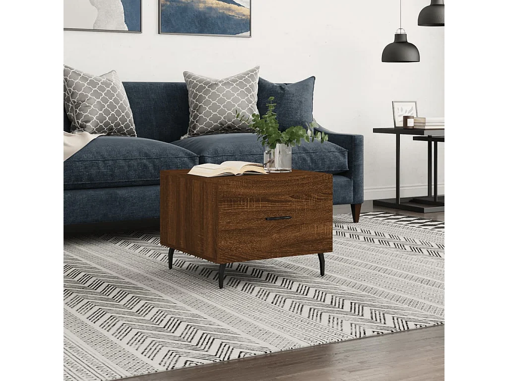 Table basse Chêne marron 50x50x40 cm Bois d'ingénierie OFR49595 BonneVie Meuble