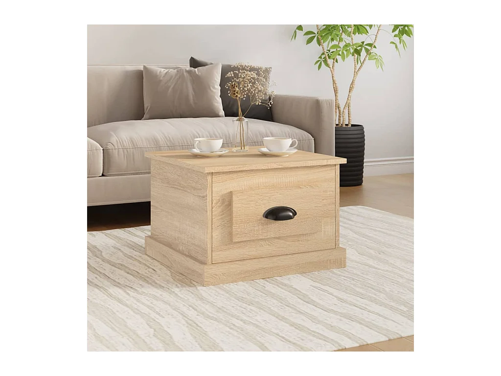 Table basse Chêne sonoma 50x50x35 cm Bois d'ingénierie OFR14516 BonneVie Meuble