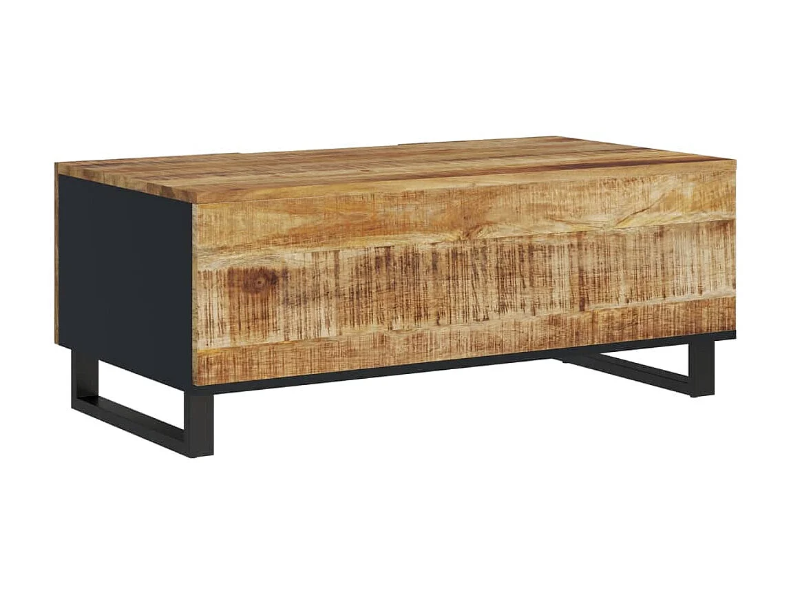 Table basse 100x54x40cm bois de manguier solide et d'ingénierie OFR27886 BonneVie Meuble
