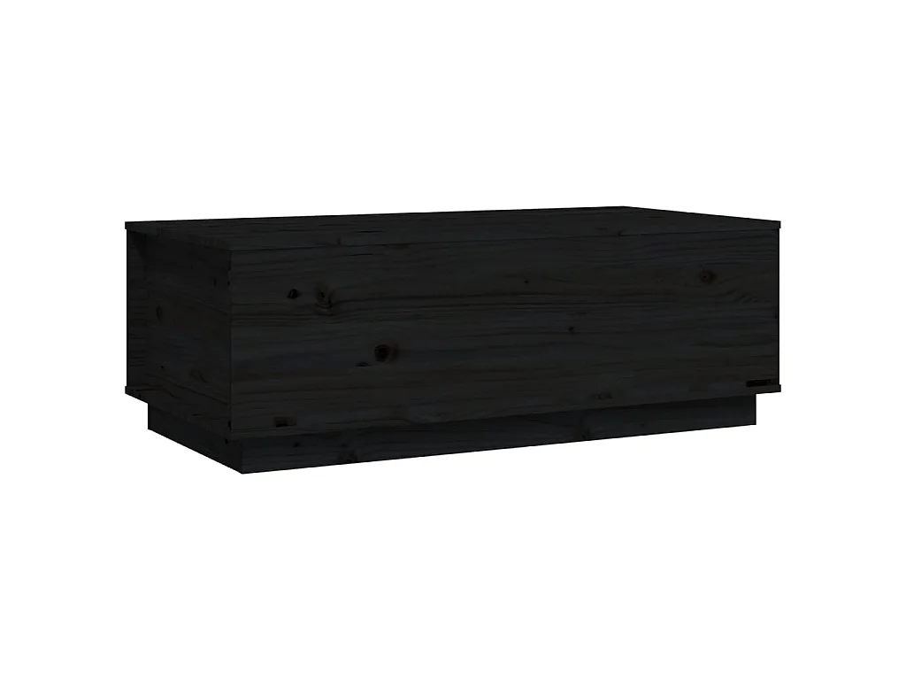 Table basse relevable Noir 100x50x35 cm Bois massif de pin OFR40183 BonneVie Meuble