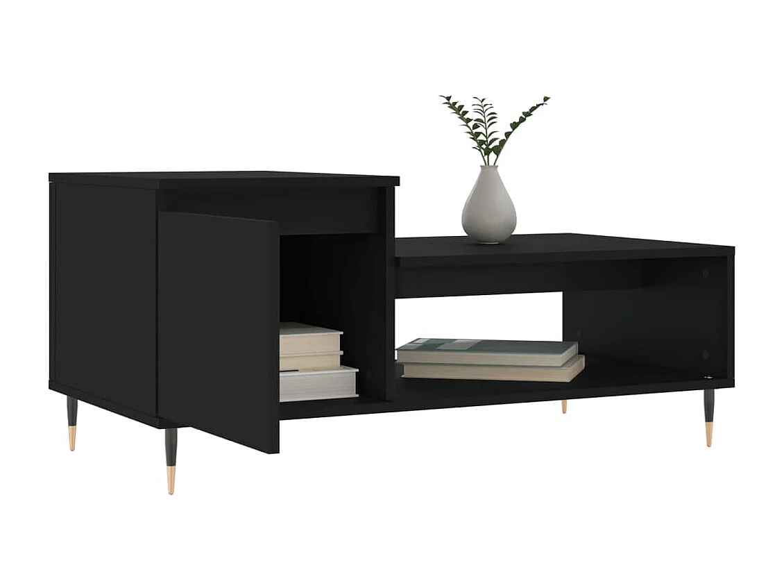 Mesa de centro madera contrachapada negro 100x50x45 cm ES91060