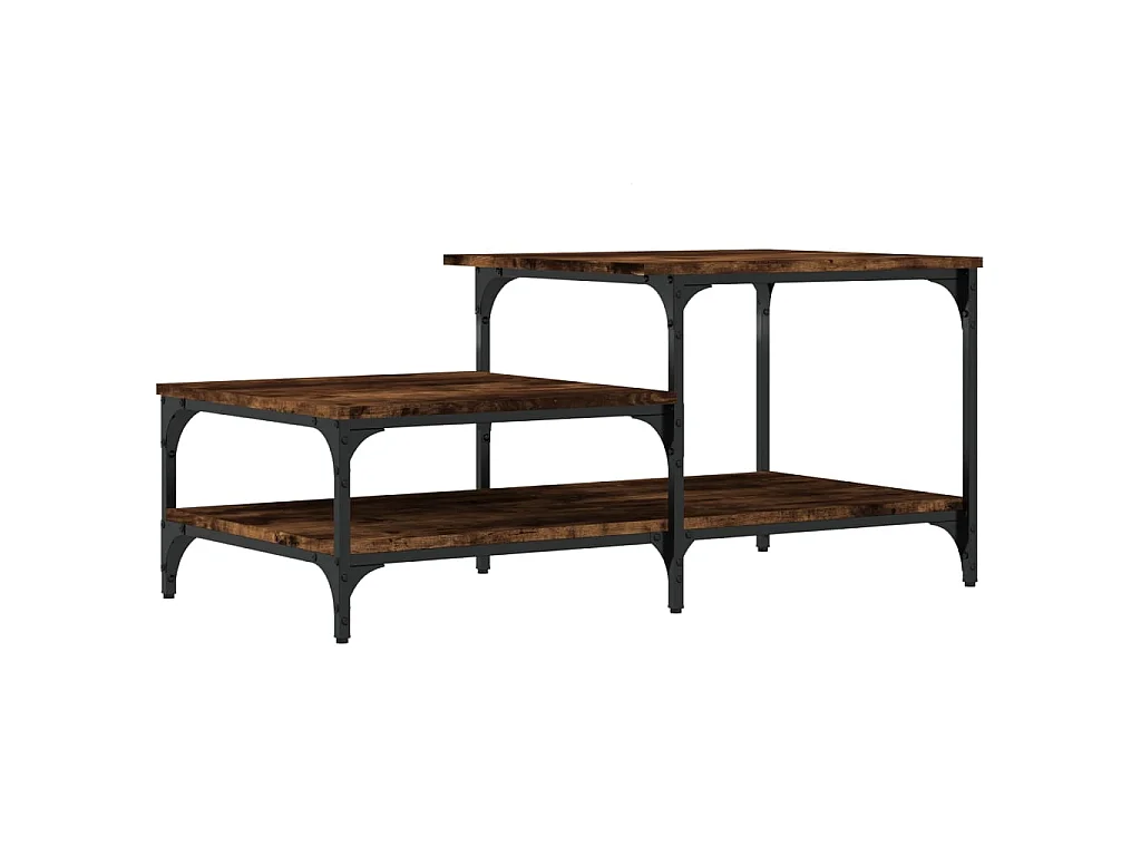 Table basse chêne fumé 100x50,5x45 cm bois d'ingénierie OFR28160 BonneVie Meuble