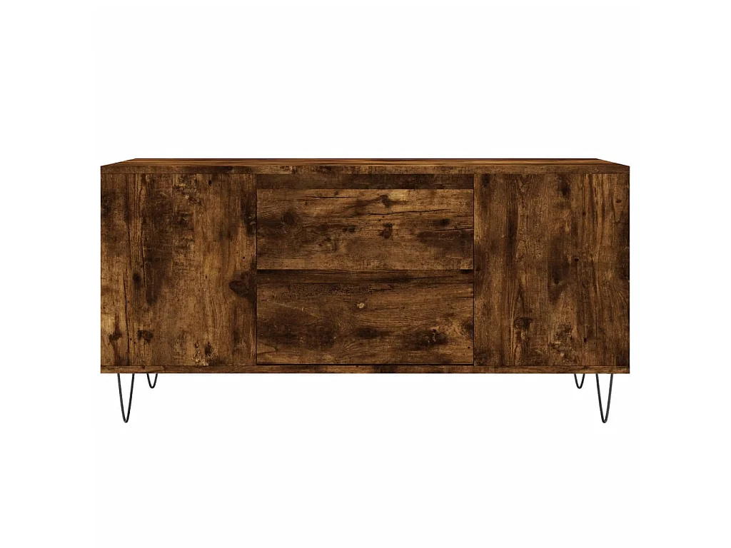 Table basse chêne fumé 102x44,5x50 cm bois d'ingénierie OFR74348 BonneVie Meuble