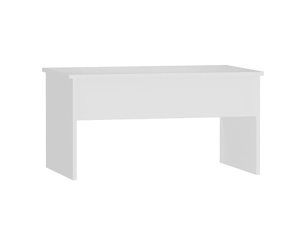 Table basse relevable Blanc 80x50,5x41,5 cm Bois d'ingénierie OFR35015 BonneVie Meuble