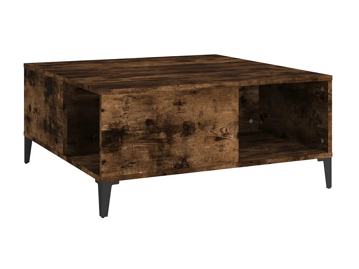 Salontafel 80x80x36,5 cm bewerkt hout gerookt eikenkleurig NL93138