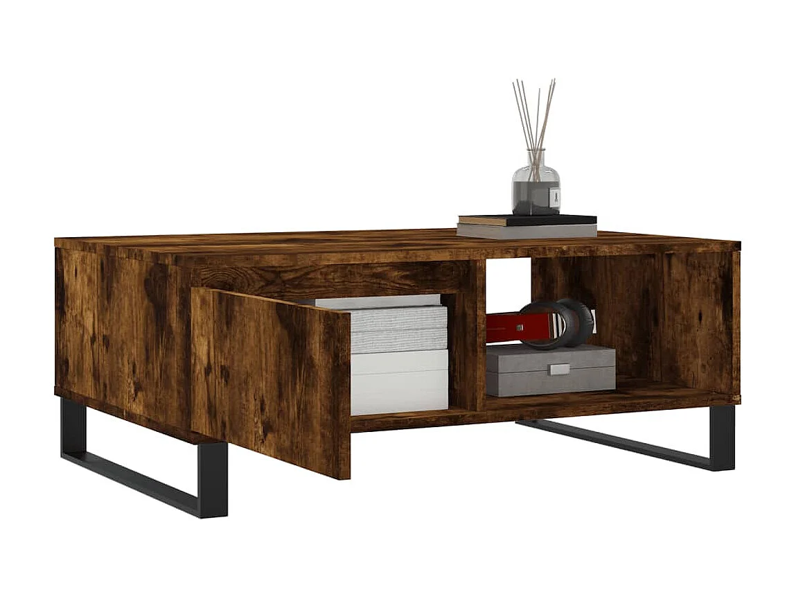 Mesa de centro 90x60x35 cm derivados de madeira carvalho fumado PT569664