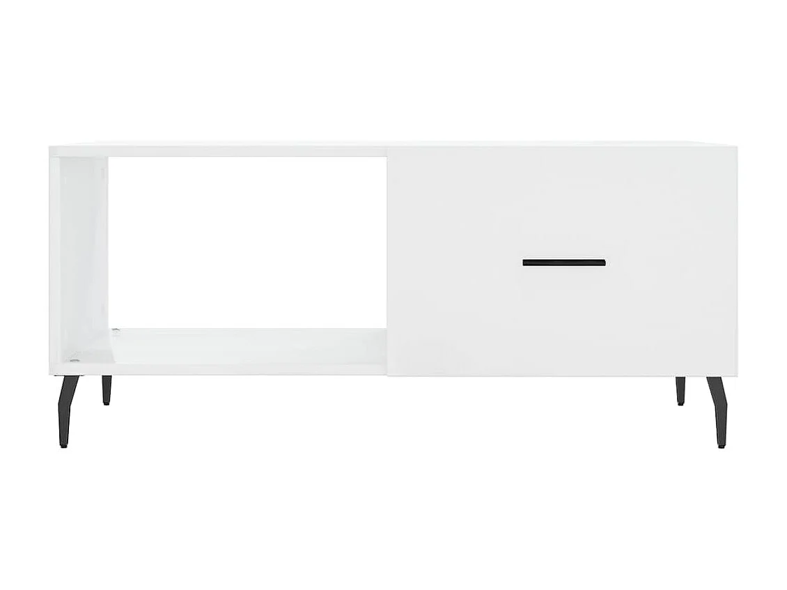 Table basse Blanc brillant 90x50x40 cm Bois d'ingénierie OFR48590 BonneVie Meuble