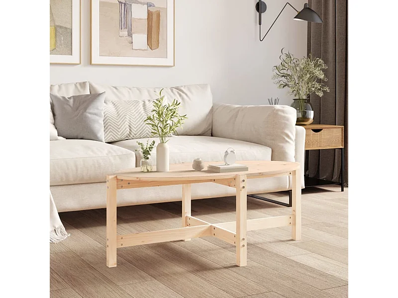 Table basse 118x63x45 cm Bois massif de pin OFR46848 BonneVie Meuble