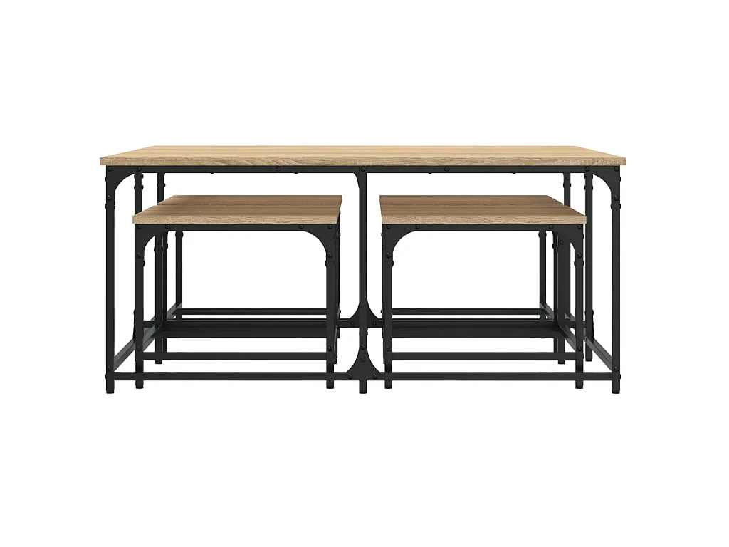 Tables basses gigognes 5 pcs chêne sonoma bois d'ingénierie OFR20304 BonneVie Meuble