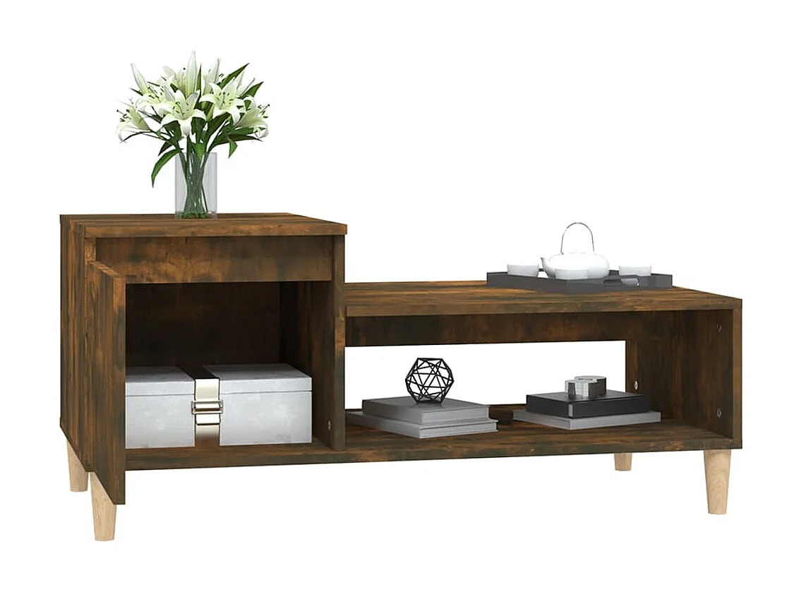 Mesa de centro madera contrachapada roble ahumado 100x50x45 cm ES45890