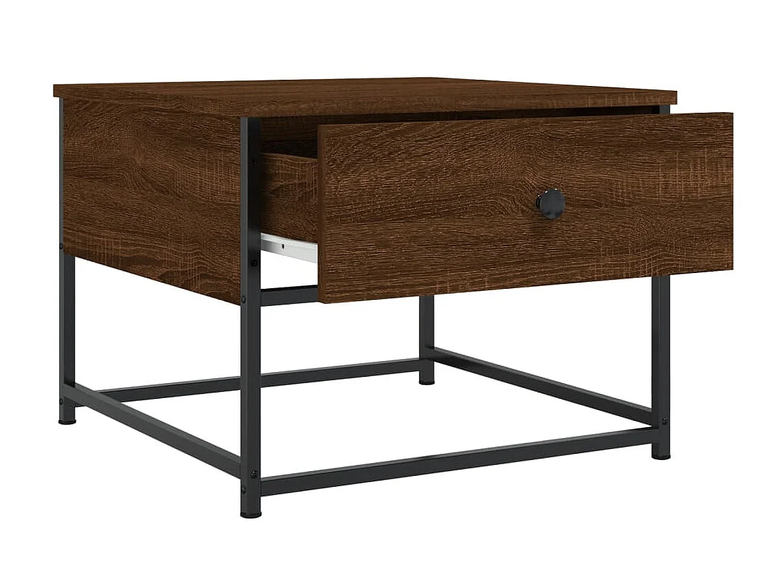 Table basse chêne marron 51x51x40 cm bois d'ingénierie OFR17566 BonneVie Meuble