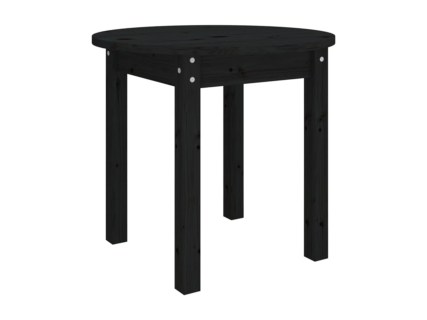 Table basse Noir Ø 45x40 cm Bois massif de pin OFR87487 BonneVie Meuble