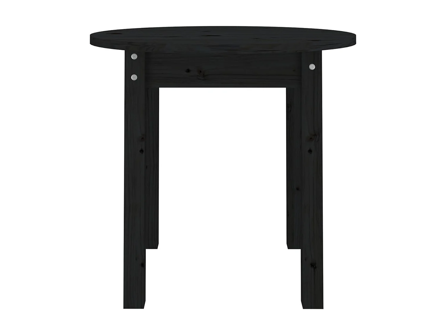 Table basse Noir Ø 45x40 cm Bois massif de pin OFR87487 BonneVie Meuble