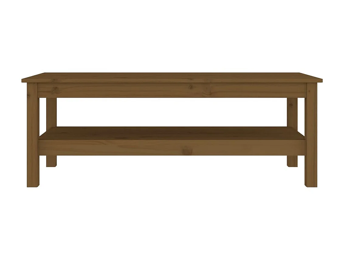 Table basse Marron miel 110x50x40 cm Bois massif de pin OFR99630 BonneVie Meuble