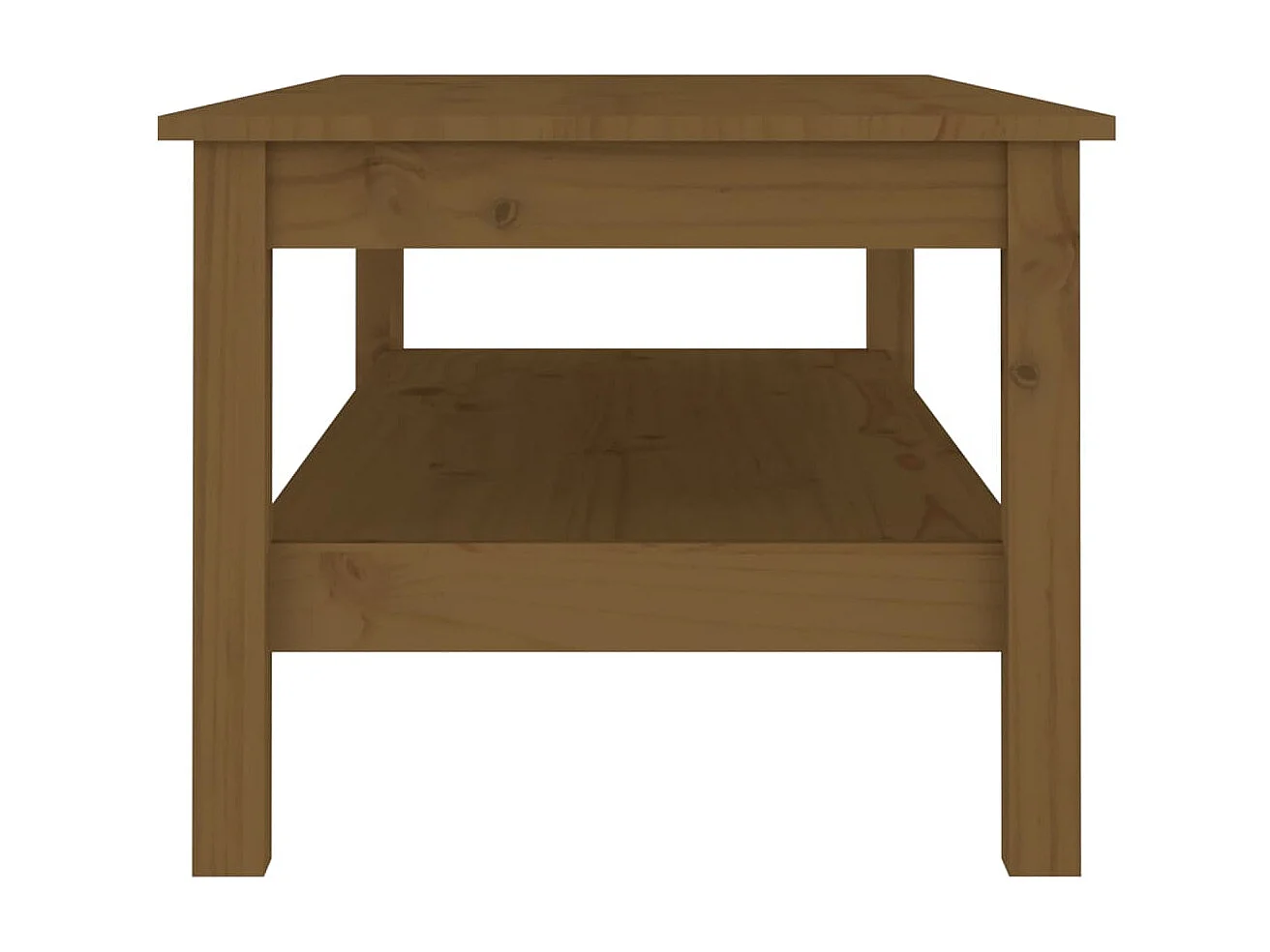 Table basse Marron miel 110x50x40 cm Bois massif de pin OFR99630 BonneVie Meuble