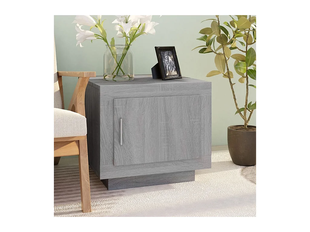Table basse Sonoma gris 51x50x45 cm Bois d'ingénierie OFR79858 BonneVie Meuble