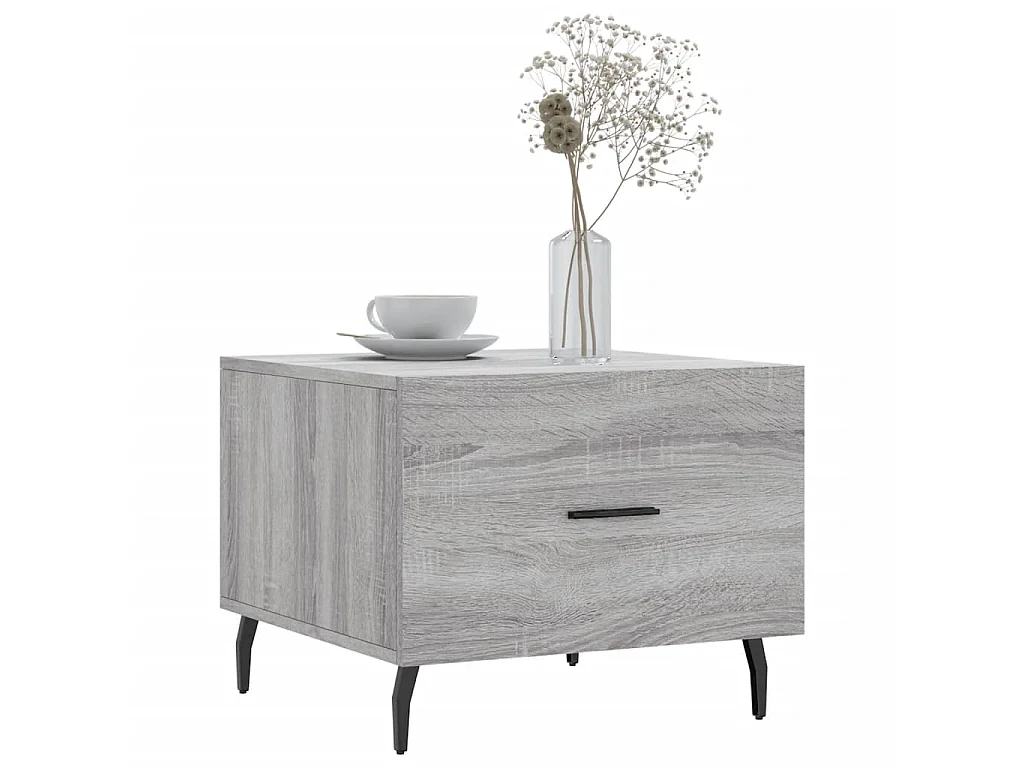 Table basse Sonoma gris 50x50x40 cm Bois d'ingénierie OFR87408 BonneVie Meuble