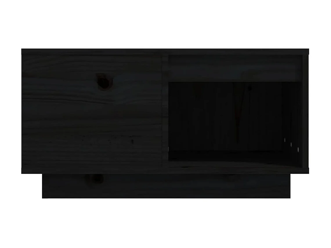 Mesa de centro de madera maciza de pino negro 60x61x32,5 cm ES10588