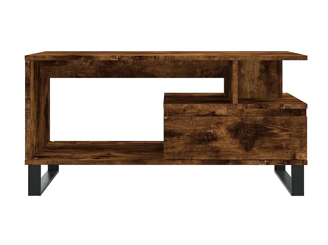 Mesa de centro madera contrachapada roble ahumado 90x49x45 cm ES49445