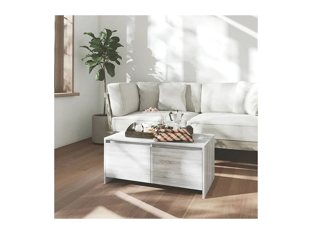 Table basse Sonoma gris 90x50x41,5 cm Aggloméré OFR12181 BonneVie Meuble