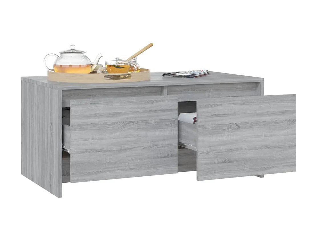 Table basse Sonoma gris 90x50x41,5 cm Aggloméré OFR12181 BonneVie Meuble