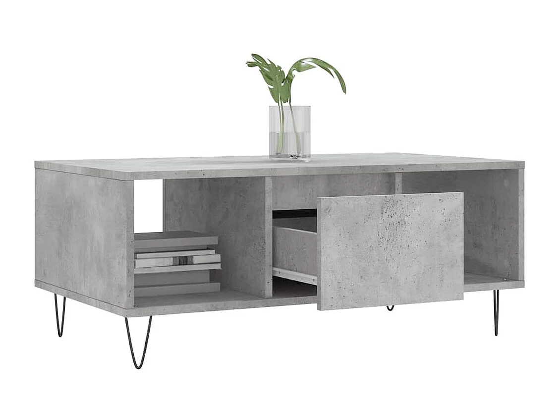 Table basse Gris béton 90x50x36,5 cm Bois d'ingénierie OFR39715 BonneVie Meuble