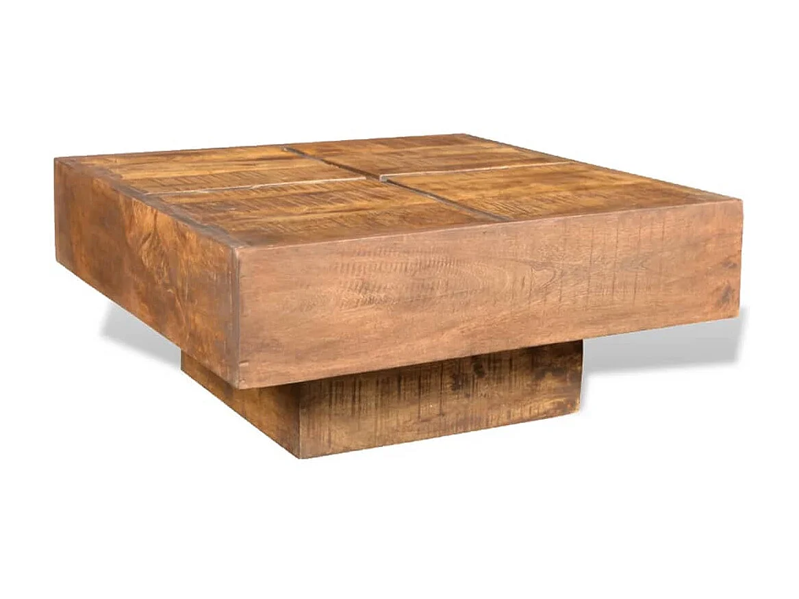 Mesa de centro cuadrada de madera de mango marrón ES97112