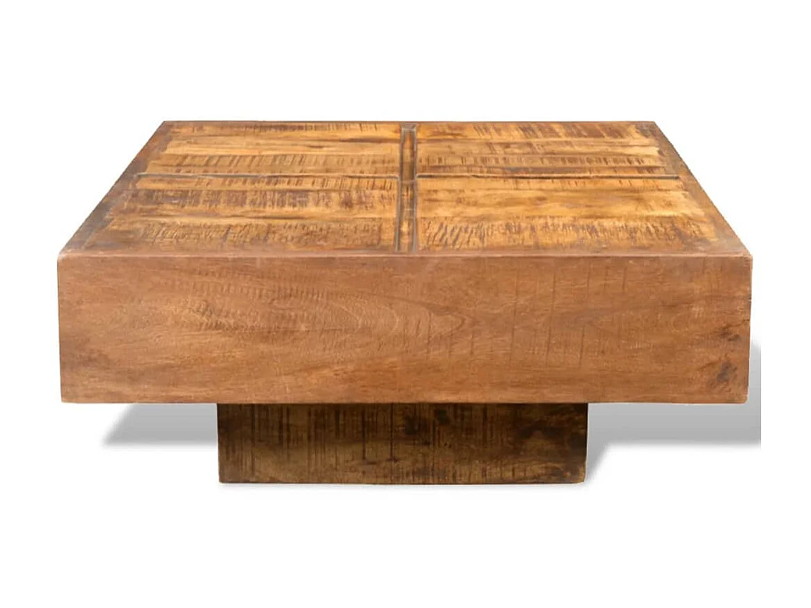 Table basse carrée Marron Bois massif de manguier OFR28178 BonneVie Meuble